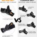 Tactical Belt for Men 2-Pack, Military Style Stretch Nylon Work Hiking Belts, 1.5" Elastic Web Quick-Release Belt (Black, M)