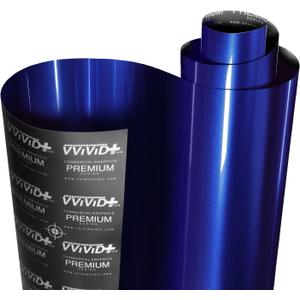 VViViD+ Ultra Gloss Neptune Pearl Blue 5ft  Vinyl Car Wrap Premium Paint Replacement Film Roll with Nano Air Release, Stretchable Cap Liner, Self Adhesive, Indoor Outdoor