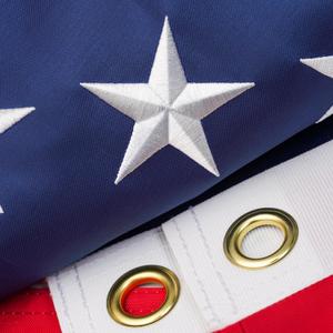 American Flag 3 x 5ft, 350D Polyester Heavy Duty American Flags for Outside, Long-Lasting US Flag with Embroidered Stars, Sewn Stripes, Brass Grommets, High Wind Proof USA Flags for Outdoor