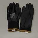 Waterproof Gloves for Men and Women, Freezer Gloves with Grip, Double Nitrile Dipped for Extreme Oil Repellent, for Construction, Mechanics, Mining, Plumbing, Black, Medium