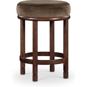 Meridian Furniture 978Brown-C Monette Collection Art Deco Counter Stool with Ultra Luxe Velvet, Rich Walnut Brown Solid Ash Wood Legs, 460 GSM Velvet, 18" W x 18" D x 26" H, Brown