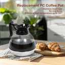 Coffee Decanter Pot, 1.2QT Universal Coffee Pot Commercial Coffee Maker Pot Replacement with Black Handle for Coffee Machine Stove Reusable