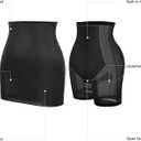 Popilush Shapewear Faux Leather Skirts with Built in Shapewear Tummy Control High Waist Mini Skirt with Shaper for Women (Black, M)