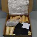 Maitys 4 Inch Round Solid Furniture Legs Furniture Wooden Replacement Chair Feet Dresser Sofa Couch Legs Table Cabinet Footstool DIY Projects for Home(Wood,24 Pcs)