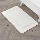Laura Ashley Ruffle Border White 27"x 45" 100% Cotton Bath Rug