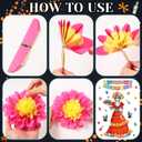 Pasimy Day of The Dead Bulletin Board Set Colorful Sugar Skull Classroom Decorations Mexican Dia De Los Muertos Cutouts with 3D Paper Flowers for Door Wall Decor Fiesta Halloween Party(Classic)