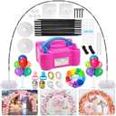 Balloon Arch Kit and Balloon Pump Electric, 10ft Wide Adjustable Balloon Arch Stand With 100Balloons 2Balloon Stands For Wedding Anniversary Birthday Mother's Day Party Decoration Graduation Ceremony