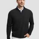 M MAELREG Quarter Zip Pullover Men Mock Neck Long Sleeve Performance Golf Athletic Pullover Half Zip Mens Sweatshirt (Black, M)