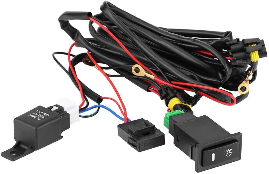 Harness Kit,12V Universal Car LED Fog Light On/Off Switch Wiring Harness Fuse Relay Kit