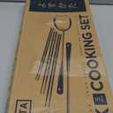 YOSUKATA Pre-Seasoned Wok Utensils Set - Blue Carbon Steel 17-inch Wok Spatula, Wok Ladle, 3 pairs Chopsticks - Durable Asian Cooking Tools