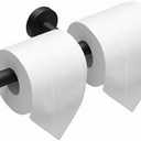 Toilet Paper Holder Wall Mount, Double Roll Toilet Paper Holder Brushed Nickel Stainless Steel for Commercial Restroom Bathroom Black