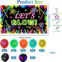 51 Pcs Neon Birthday Party Decorations - Glow in The Dark Party Supplies with Neon Balloons Garland Arch Kit & Lets Glow Banner Backdrop Black Light Up Photography Background