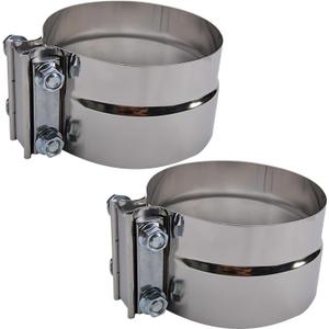 5 inch Exhaust Clamp Stainless Steel for 5" Inner Diameter to 5" Outer Diameter Exhaust Pipe Turbo Downpipe Muffler and Exhaust System Repair - 2 Pieces
