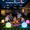 Shumi 8-inch Solar Globe Lights Outdoor Waterproof, LED Solar Ball Light Outdoor 16 RGB Colors 4 Modes with Remote Control, Solar Shpere Lamp Orb Light for Outside Garden Yard Bar Party Pool