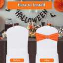 Albassa Chair Sashes Spandex Stretch Chair Bows with Buckle Slider for Wedding Party Decorations (Orange, 25PCS)