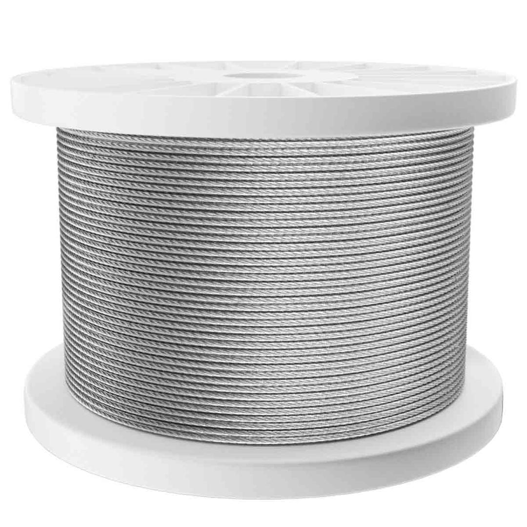 Muzata 500' 1/8" Wire Rope T316 Stainless Steel Marine Grade WR02 WP1 Spool