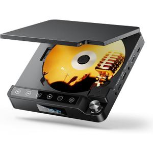 Desobry Mini DVD Player for TV, All Region Free DVD Player HDMI, Small Compact Flip-Top Design, with USB/TF Card Input, Supports PAL/NTSC