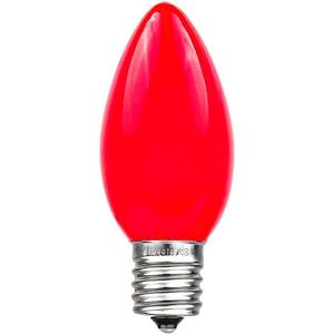 Novelty Lights 25 Pack C9 Ceramic Outdoor Christmas Replacement Bulbs, Red, E17 Intermediate Base, 7 Watt