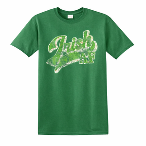 Vintage Irish AF St Patricks Day Floral Shamrock Sarcastic T-Shirt M