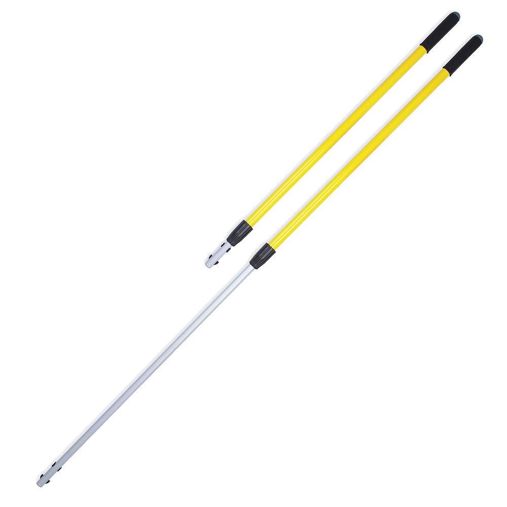 Rubbermaid Commercial Products HYGEN Quick-Connect Adjustable Extension Handle/Pole, Lightweight Cleaning Tool for Floors/Walls/Ceilings/Windows for Janitorial/Residential/Commercial/Business, Yellow