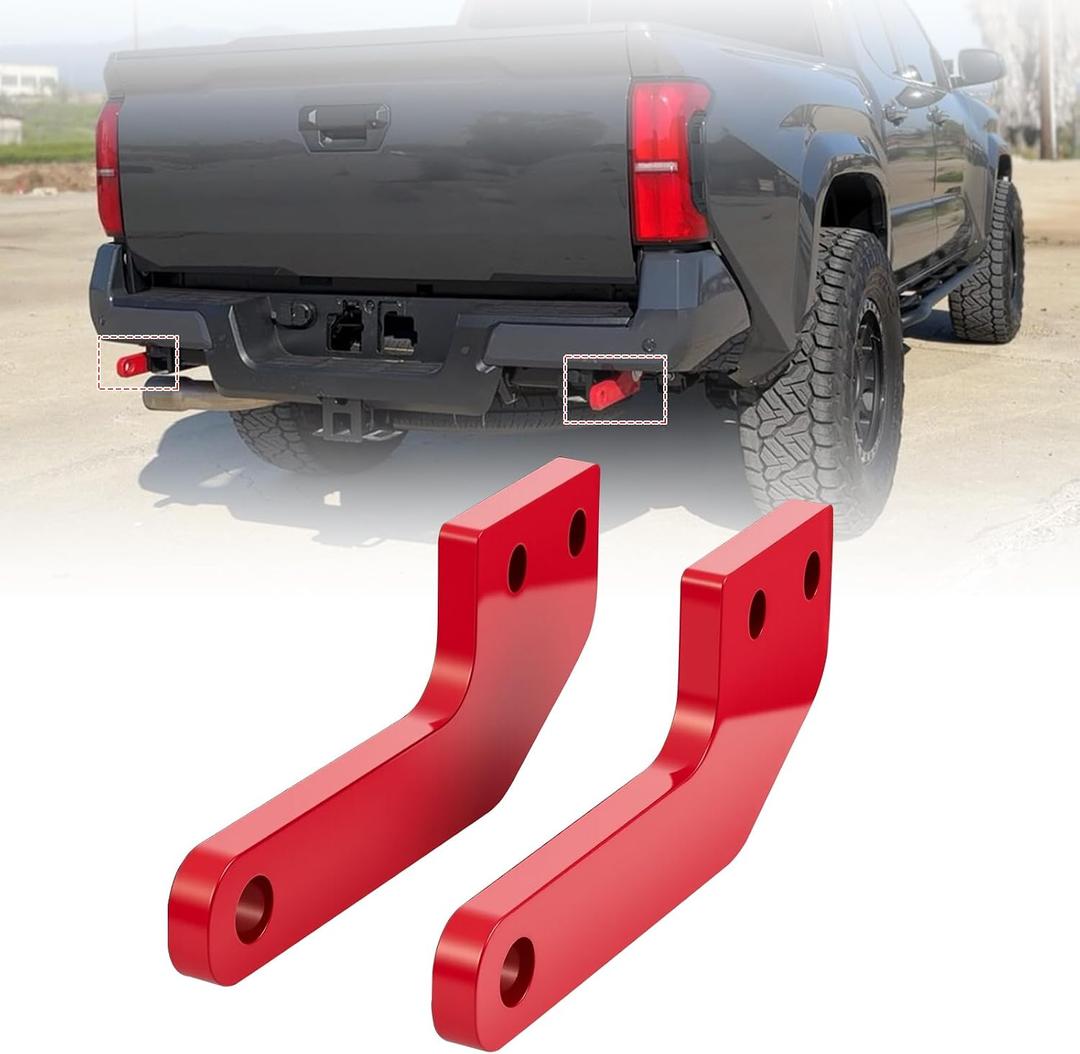 Rear Recovery Points for 2024-2026 Toyota Tacoma, Red Rear Tow Hooks Recovery Points Hooks fits for 24 25 26 Tacoma 2PCS