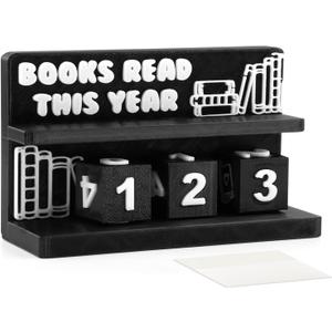 Books Read This Year Counter, 3D Printed Book Tracker for Reading Goal Display, Book Counter Sign Bookshelf Decor, Reading Challenge Gift for Readers, Bookwormand Library Lovers