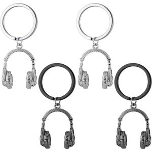 Sureio 4 Pcs Headphone Keychain Mini Music Keychain Singer Music Lover Dj Gifts Headset Keyring Party Favors Purse Bag Jewelry Accessories for Man and Women Graduation Gift