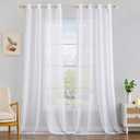MIULEE 2 Panels Solid Color White Sheer Curtains 120 Inch Length Set, 10 ft Extra Long Curtains Elegant Grommet Light Filtering Window Voile Drapes/Treatment for Bedroom Living Room W54 x L120 Inch
