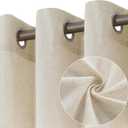 Natural Linen Curtains 108 Inch Length 2 Panels for Bedroom, Light Filtering Sheer Curtains 108 Inches, Neutral Modern Grommet Semi Sheer Soft Privacy Drapes 40 Wide Beige