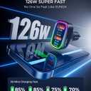 USB C Car Charger, 126W [Dual PD60W&QC30W] Cigarette Lighter USB Car Charger Adapter Fast Charging 4 Ports Car Phone Charger for iPhone 17/16/15/14/13, Samsung Galaxy S25/S24Google Pixel Laptop