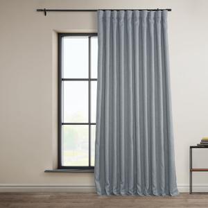 HPD Half Price Drapes - Faux Linen Curtains for Living Room (1 Panel) - 100W X 108L - Extra Wide Textured Room Darkening Curtains for Bedroom 108 Inches Long - Drapes for Home Decor, Heather Grey