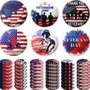 48 Pcs Veteran Button Pins, Veterans Day American Flag Lapel Pins Veterans Day Gifts, Veterans Day Decorations for Men Patriotic Accessories Costume Decorations