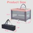 Pamo Babe Pack and Play with Bassinet, Pink Portable Playard for Baby