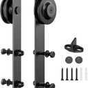 Sliding Barn Door Hardware Rollers, Silencer Design, Fit 1 3/8-1 3/4" Thickness Door Panel, Black-Pack of 2