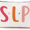 DJHUNG Speech Therapy Cosmetic Bag SLP Gifts Makeup Bag Speech Pathologist Gifts Speech Language Pathology Gifts for Women Friends Sister Birthday Christmas Thanksgiving Thank You Gifts