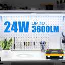 CNSUNWAY LED Shop Light 2FT, 24W 3600LM 6500K Super Bright, D-Shape, T8 Integrated LED Light Fixture, Linkable Utility Shop Lights for Cabinet, Workbench, Basement, Garage, 2-Pack