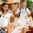 24 set Adopt a Pet Party Favors Kit, White Foldable Dog House Shape Treat Gift Boxes with Holes, DIY Dog Party Favors Boxes for Puppy Pet Adoption Theme Birthday Party Christmas Decor(no toys include)