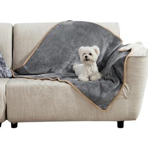 Bedsure Waterproof Dog Blankets for Medium Dogs Washable - Medium Cat Blanket for Couch Protection, Sherpa Fleece Puppy Blanket, Soft Plush Reversible Throw Furniture Protector, 30"X40", Grey