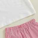 Baby Boy Girl 4th of July Outfit Short Sleeve American Flag Embroidery Polo Shirt Striped Shorts Summer Clothes (Red)