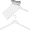 TOPIA HANGER White Wooden Hangers 30 Pack, 0.28 inch Slim Wood Clothes Hanger with Flat Design and Smooth Notches, Lightweight & Durable Space Saving Hangers for Shirt, Coat, Camisole-CT31W