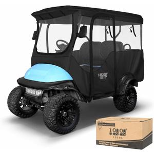 10L0L 4 Passenger Golf Cart Enclosure for Club Car Precedent-94.5'' Extended Roof with Security Side Mirror Openings,600D Waterproof Portable Transparent Golf Cart Rain Cover Driving Enclosure