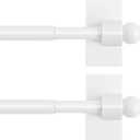 H.VERSAILTEX 2 PACK Magnetic Curtain Rods for Metal Doors, 16 to 28 Inch, 1/2 Inch Diameter, Multi-Use Adjustable Appliances for French Doors Magnetic Cafe Curtain Rod(White)
