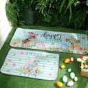 Drydiet Spring Easter Kitchen Rugs and Mats Set of 2 Happy Easter Kitchen Decor Buffalo Plaid Bunny Egg Cross Flower Mat for Floor Spring Decorations for Home, 17 x 30, 17 x 47 Inches