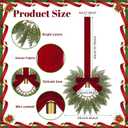 Dingion 8 Pcs 9.8" Small Christmas Cabinets Wreaths Mini Wreaths for Kitchen Window Chair Backs with Ribbon Bell Artificial Greenery for Farmhouse Holiday Decoration(Velvet,Classic,Deep Red)
