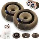 2 Pack Magic Organ Cat Scratcher Toys, Foldable & Reversible Accordion Kitty Toy with Bell Balls, Interactive Cardboard Scratching Board Scratcher Pad for Indoor Cats