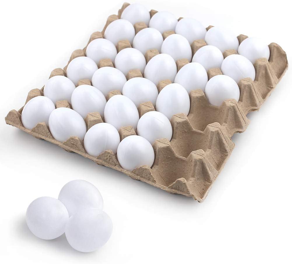 SallyFashion 14 PCS White Plastic Eggs Paintable Fake Eggs for Crafts, Easter Hunts, Basket Fillers, Gift and Party Favor