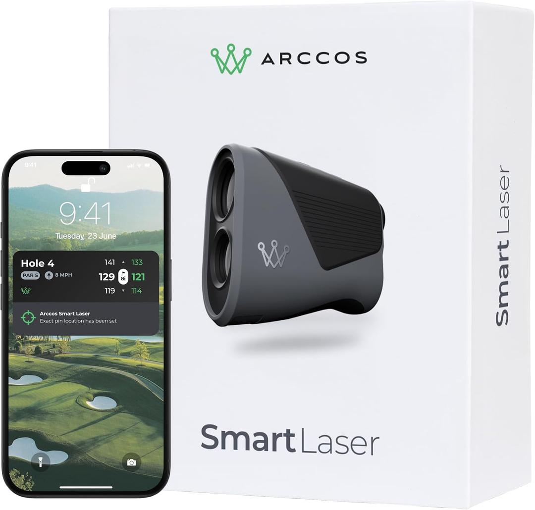 Arccos Smart Laser Rangefinder with Slope & Wind Golf AI-Powered Plays Like Distances, AI Strategy & Green Maps, Tournament Legal Toggle, Free First Year