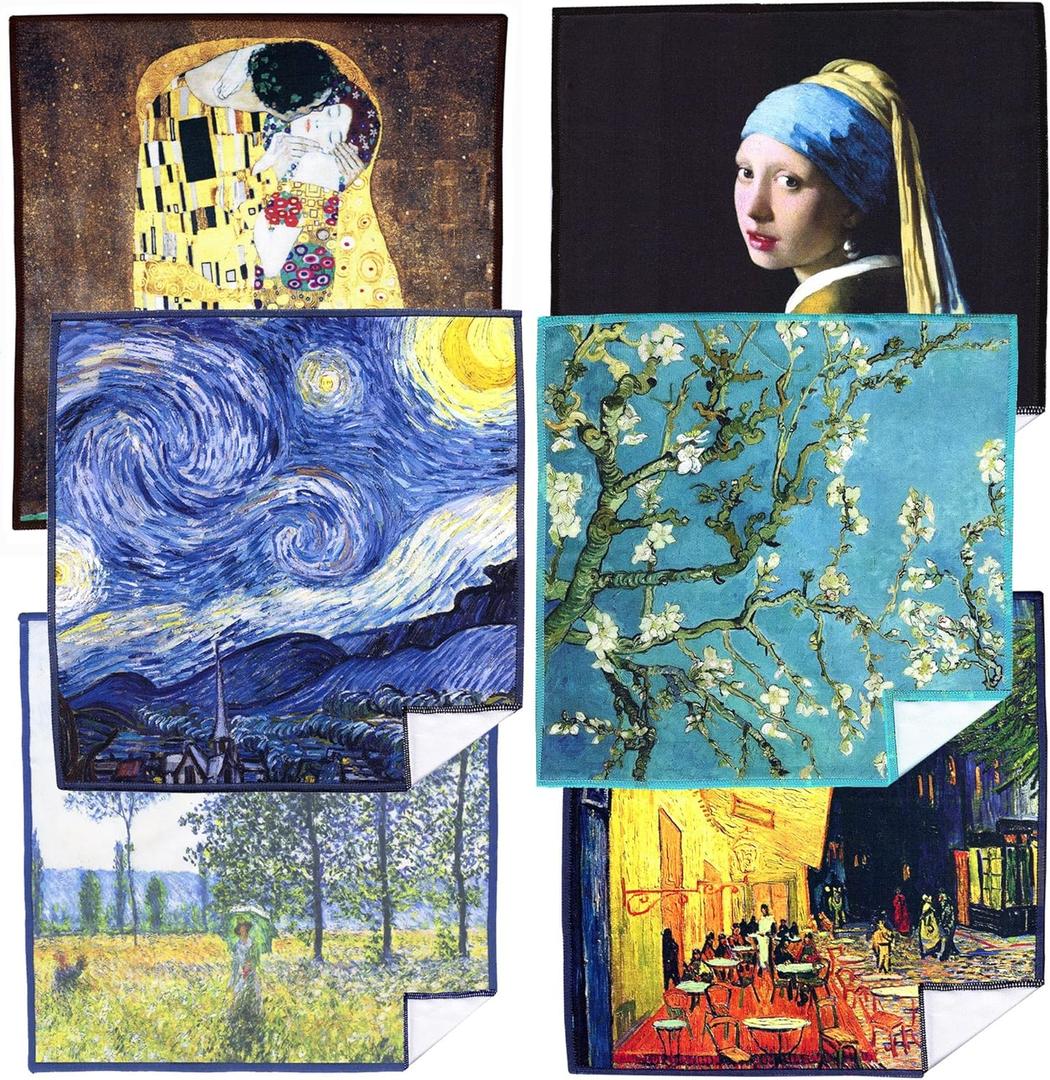Large [6 Pack] World Best Classic Art Collection Microfiber Cloth - Ultra Premium Quality Microfiber Cleaning Cloths(Best for Camera Lens, Glasses, Screens, and All Lens.), Microfiber Cloth