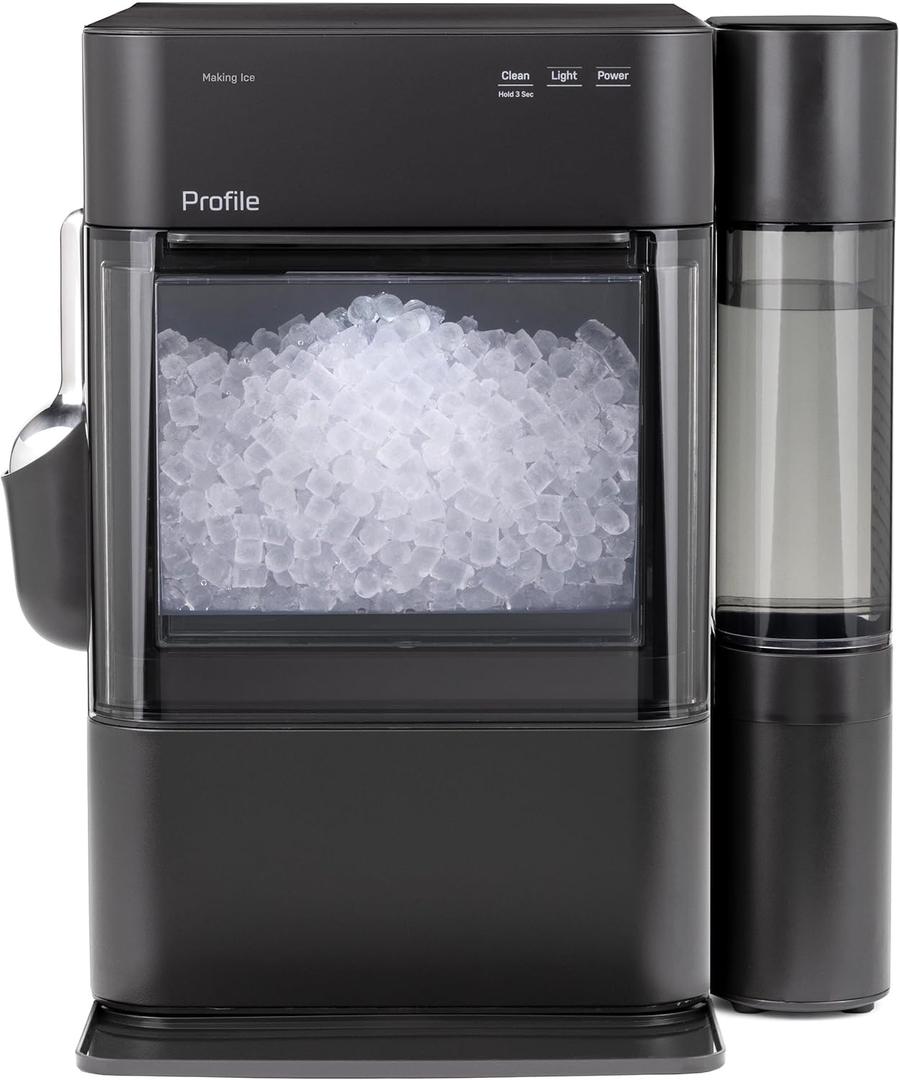 GE Profile Opal 2.0 Ultra Nugget Ice Maker with Side Tank and Scale Inhibiting Filter, Scoop Included, 38 lbs in 24 Hours, Pellet Ice Machine with WiFi & Smart Connected, Black