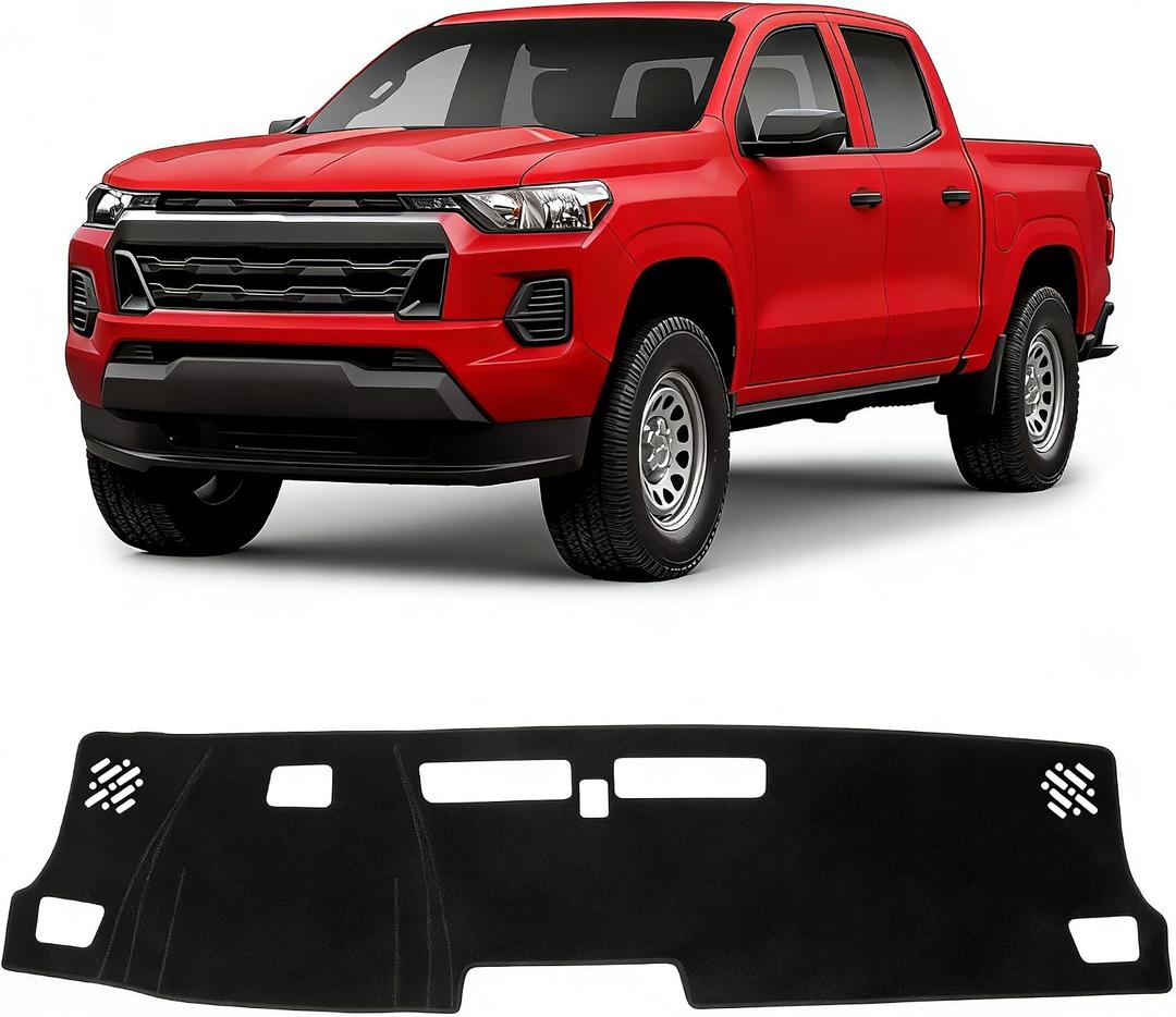 KUST Black Dash Cover for 2023-2025 2026 Chevy Chevrolet Colorado/GMC Canyon Non-Slip Dashboard Cover Polyester Interior Accessories for Colorado/Canyon Custom Fit Dash Mat Sunshade No Glare